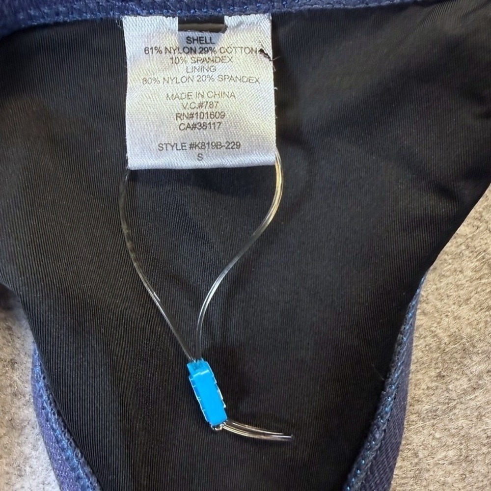 WET Swimwear Navy Blue Denim Texture Low Rise Bikini Bottom K819B-229 Small - Picture 4 of 5
